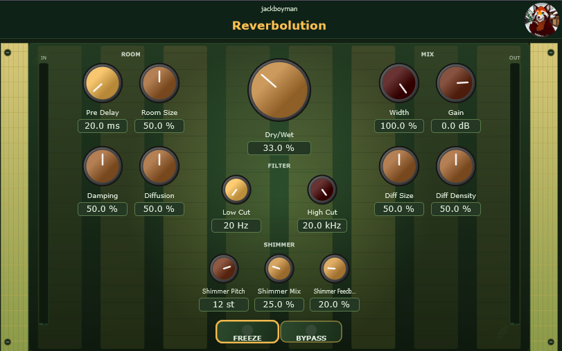 Reverbolution VST3 reverb plugin screenshot